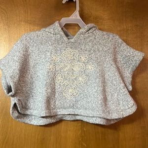 Oshkosh B’gosh, grey hooded poncho sweater, size 12 months